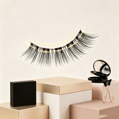 Nano Magnetic Lash Set - Glue-Free & Liner-Free, 5 Micro-Magnets for All-Day Hold, 3D Silk Fiber for Natural Volume, Includes Applicator Clip