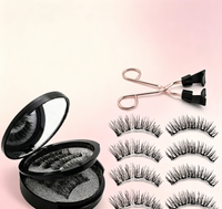 Nano Magnetic Lash Set - Glue-Free & Liner-Free, 5 Micro-Magnets for All-Day Hold, 3D Silk Fiber for Natural Volume, Includes Applicator Clip