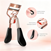 Rose Gold Wide-Angle Eyelash Curler Set - Effortless Spring Design, Long-Lasting Curl with Tweezer & Comb