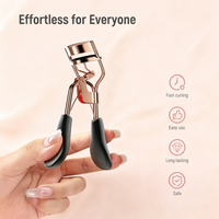 Rose Gold Wide-Angle Eyelash Curler Set - Effortless Spring Design, Long-Lasting Curl with Tweezer & Comb